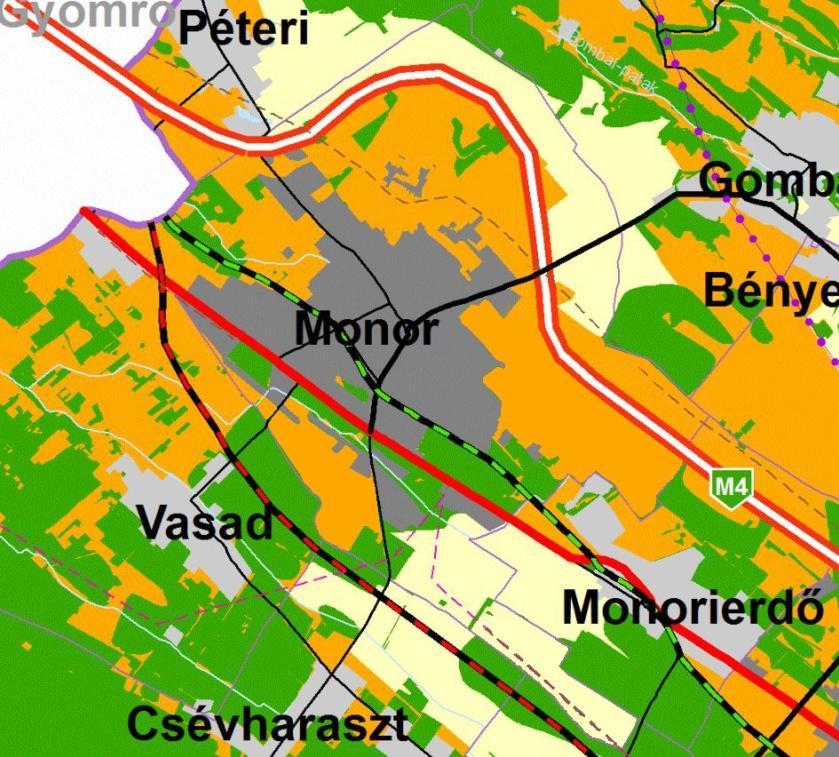 MONOR TELEPÜLÉSRENDEZÉSI ESZKÖZÖK 117 ALÁTÁMASZTÓ MUNKARÉSZEK 2. A TERÜLETRENDEZÉSI TERVEKKEL VALÓ ÖSSZEFÜGGÉSEK VIZSGÁLATA Az Országos Területrendezési Tervről szóló 2003. évi XXVI.