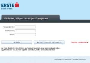3. Be és kijelentkezés, jelszó módosítás 3.1 Bejelentkezés A NetBroker szolgáltatás a következő internetcímen érhető el: A http://www.ersteinvestment.