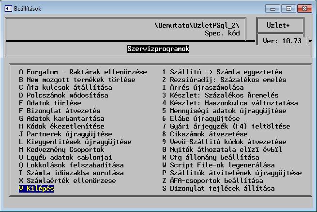 22.7. Szervizprogramok Ebben a pontban végezheti el azokat a