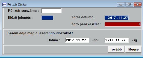 A pénztárak forgalmáról listát készíthetünk, amely tartalmazza pénztárankénti bontásban a napi nyitó és záró pénzkészletet, valamint a napi forgalom összegét. 7.