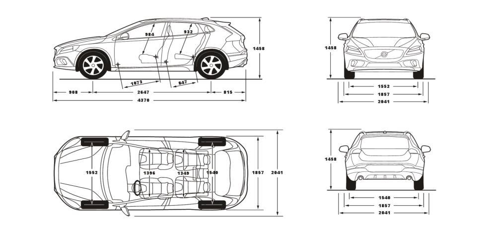 VOLVO V40 MŰSZAKI ADATOK T2 T3 T5 AUT D2 D3 D4 MOTOROK START/STOP START/STOP START/STOP START/STOP START/STOP START/STOP Motortípu 4hengere, 16 zelepe, közv. befeck.