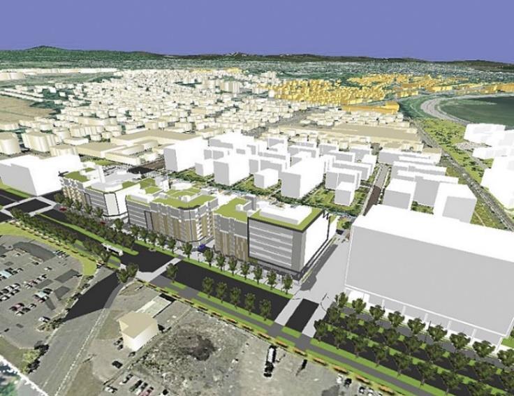 28. ábra. 3D városmodell Quebec városáról (Kanada) (Forrás: ESRI, 2013a) melyben városfejlesztési alapkoncepciókat jelenítenek meg (ESRI, 2012).