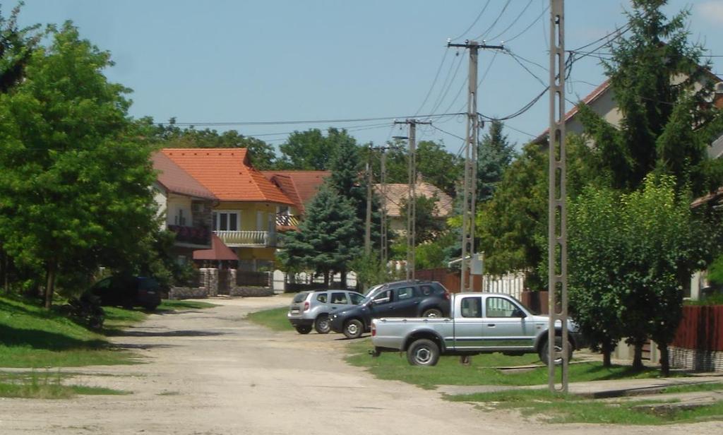 Karakterüket, szépségüket a térarányok, a határoló beépítés, a kerítések, a zöldfelületek fasorok, sövények, virágok gyepfelület - mennyisége, állapota, a közművek elektromos vezetékek,