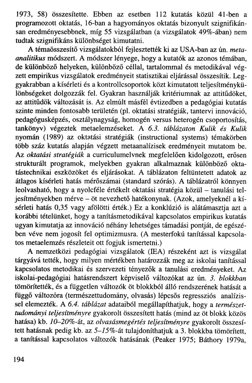 1973, 58) összesítette.