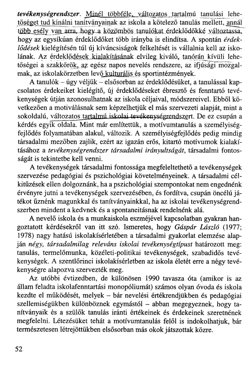 tevékenységrendszer.