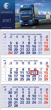 speditőr naptár Medium Classic 3 3 14 ország HU-GB-D-FR-RU szürke - vörös 35