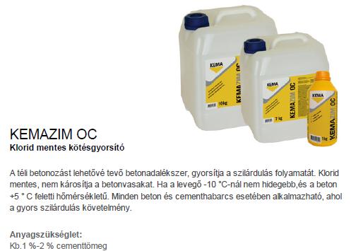 Példa a kloridmentes adalékszerre,