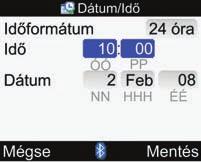 j Válassza ki a Dátum/Idő menüpontot, és nyomja meg a = gombot.