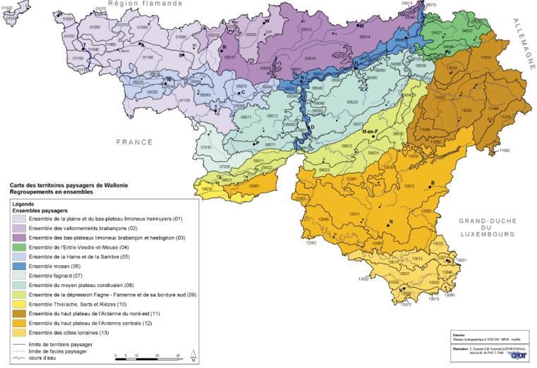 A felhasznált térképi állományok léptéke az 1:10 000 és 1:50 000 között változott. Az egyes tájegységek 50 150 km 2 nagyságú területek. Az egyes dokumentációk a fő karakteregységekre készültek el.