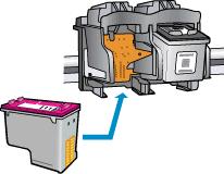 6. A nyomtató belsejében keresse meg a patronhoz tartozó érintkezőket.