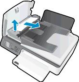 2. Emelje meg az automatikus lapadagoló elülső élénél található fület. 3. Húzza ki óvatosan a papírt a görgők közül. VIGYÁZAT!