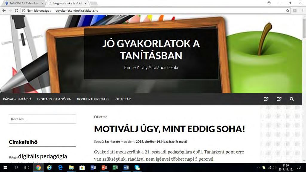 Innovatív iskolák fejlesztése 2. ütem TÁMOP- 3.