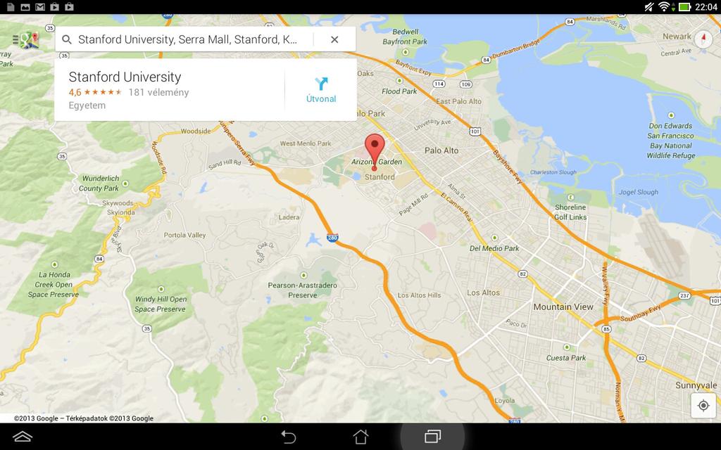 Térkép A Google Maps segítségével helyeket és létesítményteket tekinthet meg, illetve kereshet, és útbaigazítást kaphat.