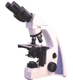 biológiai mikroszkópok 45 -ban döntött 360 -ban körbe forgatható nézőtubus WF10x/18 mm okulár, 4 férőhelyes objektív revolver DIN achromatikus objektívek: 4x, 10x, 40x, 100x Fókuszáló rendszer