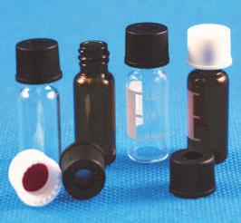 szeptum piros PTFE/fehér Si ND13 Mintatartó üvegcsék, ND13 csavaros menettel hidrosztatikai osztály 1.