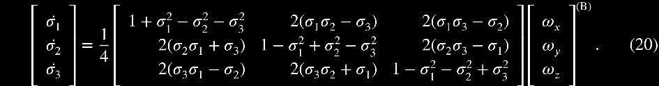 fore, the quaternion representation used in equation (18) cannot be used in a SDRE control application.