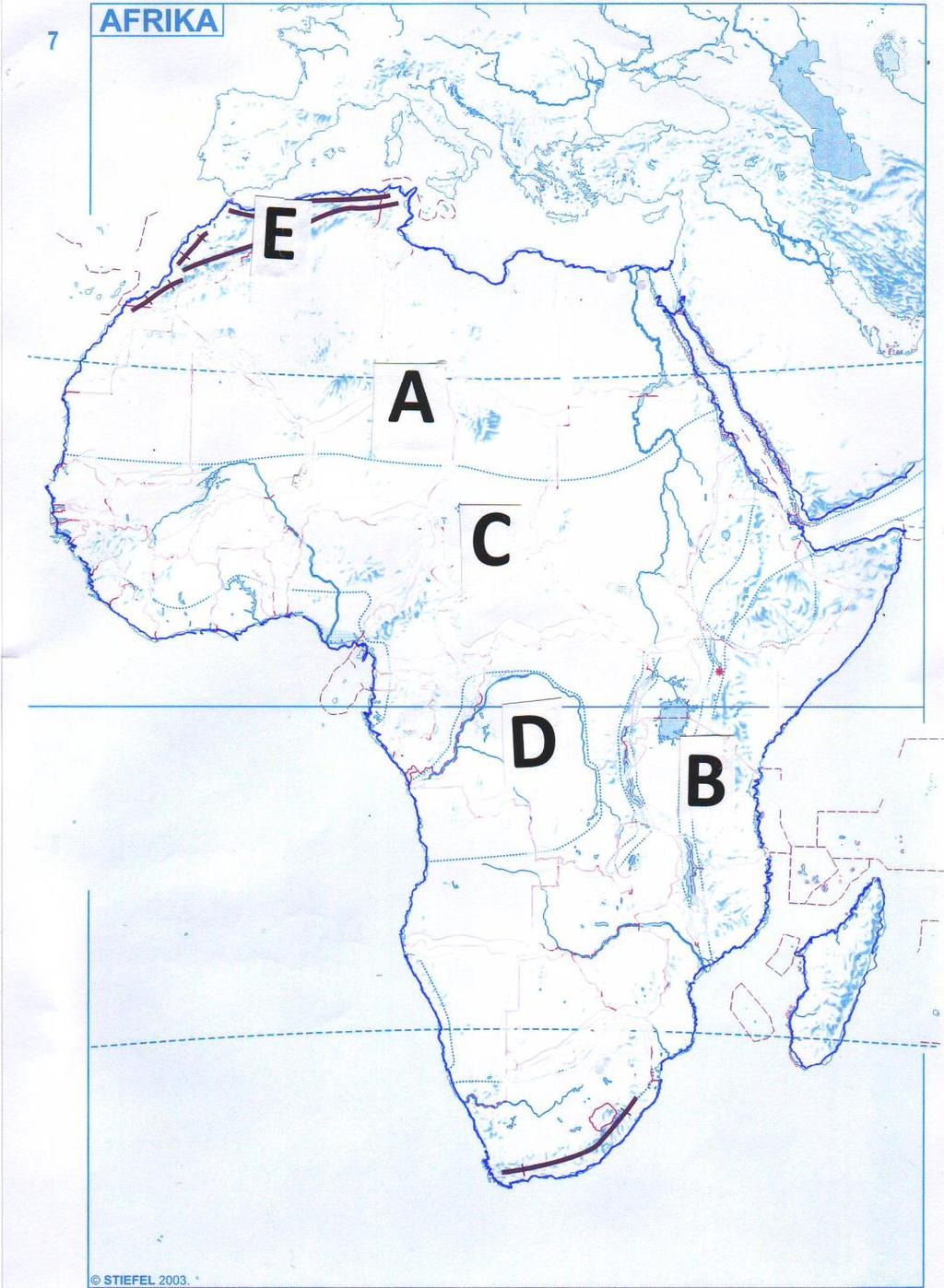 10 RAJZOS FELADAT AFRIKA TÁJAI ÚTMUTATÓ: Tanulmányozd a térképvázlatot, majd válaszolj a kérdésekre!