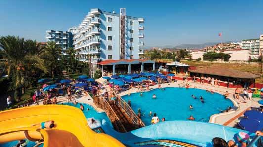 CARETTA RELAX HOTEL **** (Konakli) A szálloda kb. 250 méterre fekszik a tengerparttól, Konakli településen, kb. 12 km-re Alanyától és kb.
