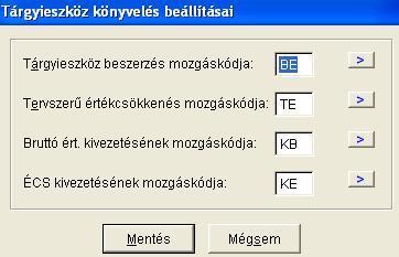 70 Naplófőkönyv Pénztárkönyv A mozgáskódok kezelése az adatfelvitel, módosítás, törlés tekintetében megegyezik a többi törzsadat kezelésével.