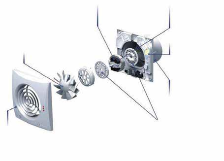 Energiatakarékos ventilátorok, alacsony zajszinttel VENTS QUIET sorozat Csendes működés és nagy teljesítmény Stílusos tervezés Nagy légszállítás (97/185/315 m 3 /óra) Hosszú élettartam,