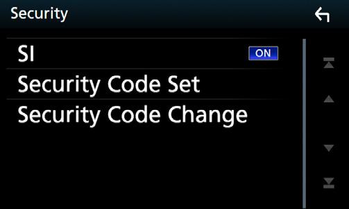 hhmegjelenik a biztonsági kód beállítására szolgáló képernyő. 1 A Biztonság képernyőn érintse meg az [SI] elemet.
