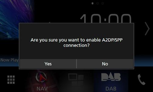 Ha a A2DP vagy SPP profil támogatott, a mobiltelefon vagy hanglejátszó automatikusan csatlakozik, majd továbblép a következő lépésre.