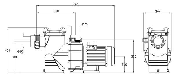 Teljesítmény leadás (P 2 ) kw Névleges áramfelvétel (A) Power output (P 2 ) kw Rated current (A) USS-BIS35 Big iscovery 350T szivattyú 3f / Big iscovery 350T pump 3~ 2.