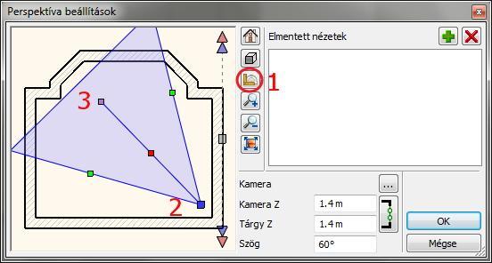 1. Lecke: Nappali tervezés 9 Perspektíva beállítások dialóg Kattintson a 2D Nézet ikonra (1).