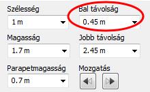 16 1. Lecke: Nappali tervezés Helyezzen el egy azonos paraméterekkel rendelkező harmadik ablakot is erre a falra. Nyomja meg a Zöld keresztet egy újabb ablak elhelyezésére.