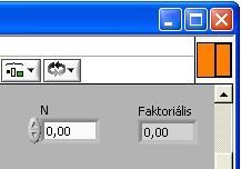 Megoldás: A faktoriális kiszámításához szükségünk van egy numerikus vezérlőre (N) és egy megjelenítőre (N!). 1-től N-ig szorozzuk össze az egészeket egy N-szer lefutó ciklusban Shift Register segítségével (10.