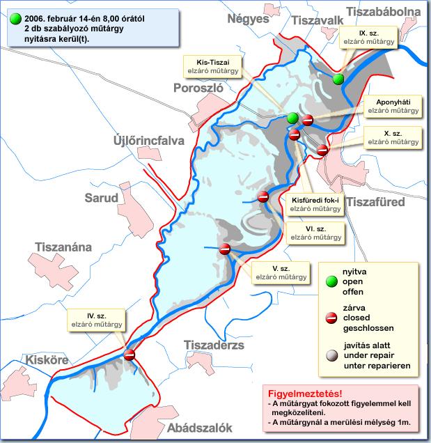 vízminőségéről, a Tisza tavon belüli közlekedési feltételekről,