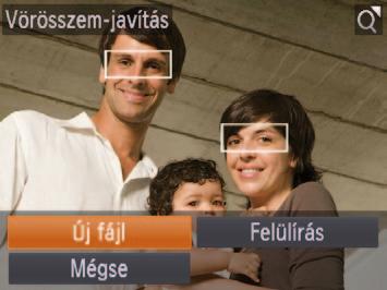 4 Mentse új képként, és tekintse meg. Válassza az [Új fájl] lehetőséget a <o><p><q><r> gombokkal, majd nyomja meg a <m> gombot. A képet a fényképezőgép új fájlként menti.