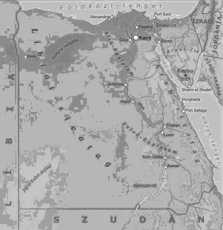 Forrás: http://egyiptom.terkepek.net/ Az 1925-ben meghatározott nyugati határ 1115 km hosszan húzódik Líbia és Egyiptom között.