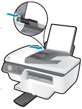 4. Helyezzen be egy köteg papírt az adagolótálcába a rövidebb oldallal lefelé és a nyomtatandó oldallal felfelé, majd a köteget ütközésig csúsztassa le. 5.
