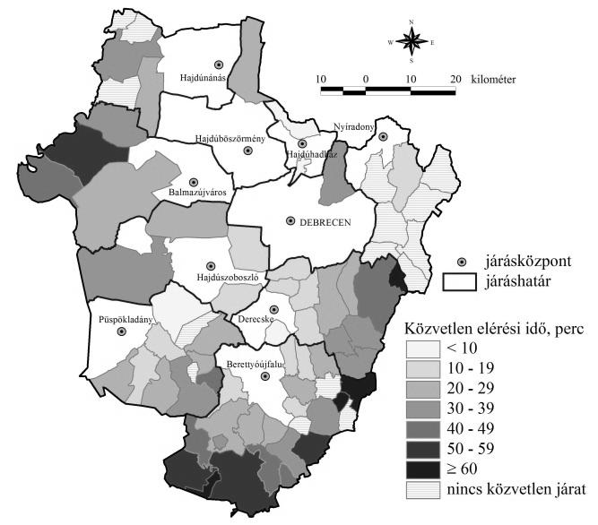 (http://www.menetrendek.hu). Az elsődleges szempont a járásközpontok elérhetősége volt.