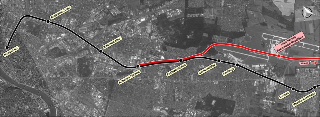 Vasúti átmenő állomás 29 km új vonal, 1 új mh.