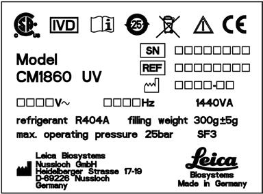 1. Fontos tudnivalók 1.2 A felhasználók köre A Leica CM1860/CM1860 UV csak erre képesített laborszemélyzet által használható!