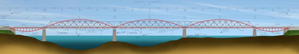 Tiszafüredi Tisza-híd szélesítése Támaszközök: 34.
