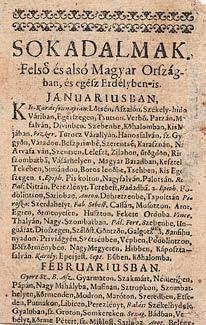 Lötsén, (1666.) Brever Sámuel által. (16)p. 4 levél alján szöveget is érintő apró hiánnyal. A teljes kalendárium terjedelme 40 levél.