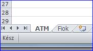 Az egyes ATM és hálózati egységek adatai soronként, tömeges feltöltés esetén több sorban is megadhatóak. 5. sz. ábra Excel fájl ATM és Fiók munkalapok 3.2.