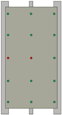 6 Uni-szegecs STOP és GO pontok STOP pont kialakításához a PIROS hüvelyt a szegecs zöld részére kell illeszteni 11 mm Ø furat a panelbe és 4.
