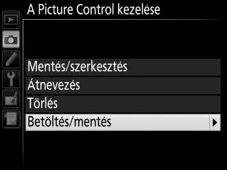 J Egyéni Picture Control beállítások megosztása A ViewNX 2, vagy a külön megvásárolható szoftverek, mint például a Capture NX 2 alkalmazásokhoz rendelkezésre álló Picture Control Utility