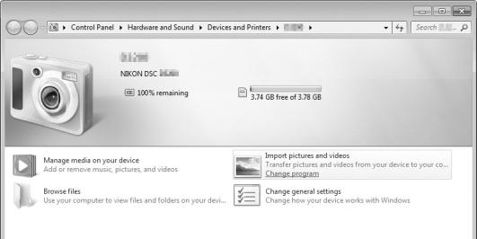 A ViewNX 2 használata Fényképek másolása számítógépre Mielőtt folytatja, mindenképpen ellenőrizze, hogy telepítette-e a szoftvert a mellékelt ViewNX 2 CD-ről (0 201).
