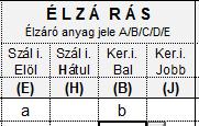 A tétel adatok megadásánál az (EHBJ) oszlopokban azokat a betűjeleket kell használni, amelyeket a