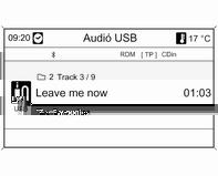 154 Infotainment rendszer Mentett hangfájlok lejátszása Navi 600 MP3-lejátszó / USB-adathordozó ipod ipod funkciók Nyomja meg a CD/AUX gombot egyszer vagy többször az USBüzemmód bekapcsolásához.