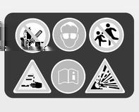 262 Autóápolás Figyelmeztető címke A szimbólumok jelentése: Tilos a dohányzás, valamint a szikra és nyílt láng használata. Mindig takarja el a szemét.