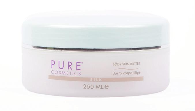 TGPR107 SILK BODY SKIN BUTTER (illipe testvaj) 250 ml Természetes, lágy és kellemes, illipé vaj alapú krém, amely hatékonyan táplálja a bőrt.