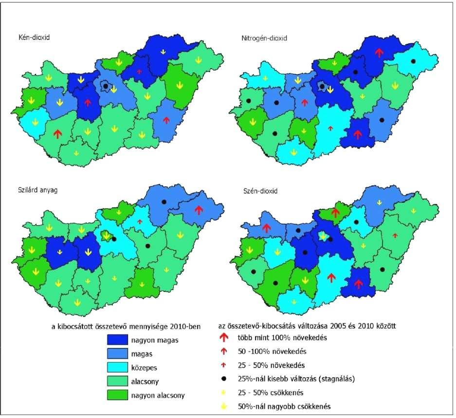 A táblázatban szereplő kifejezések értelmezése az alábbi: kiváló: A mért koncentrációk az egészségügyi határérték 40%-a alattiak jó: A mért koncentrációk az egészségügyi határérték 40%-a és 80%-a