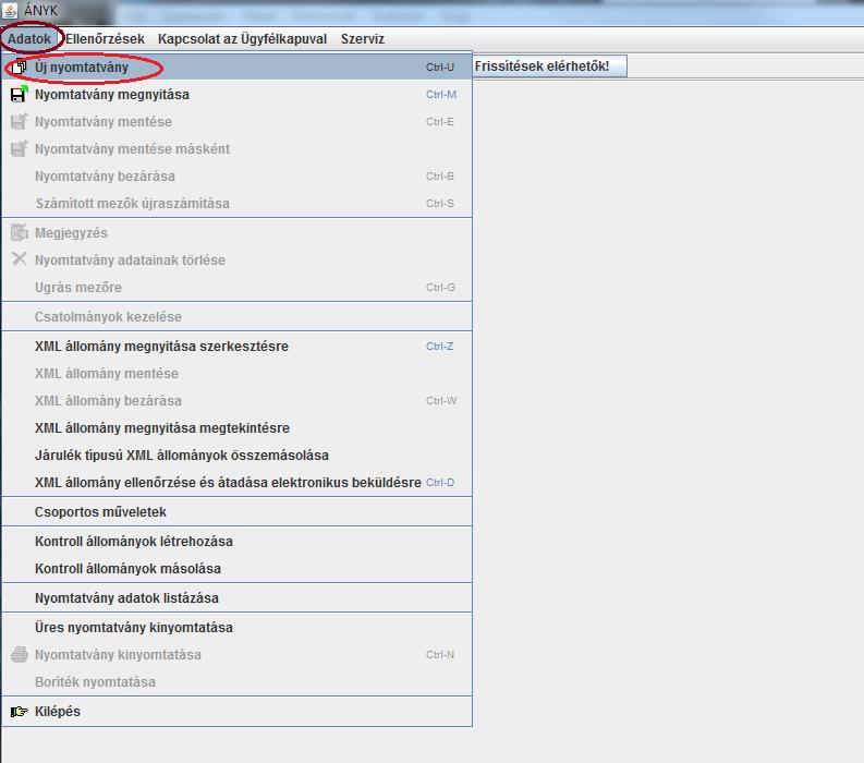 Az előző lépéseket követően készen áll ÁNYK programunk a KÜJ és KTJ szám igénylésére.
