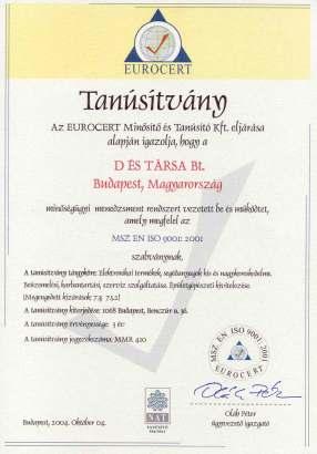 2 INTRODUCTION / BEMUTATKOZÁS D és Tsa. Bt. was established in 1996 and it is privately owned 100% hungarian company. D és Tsa. Bt. provides wide range of products and services for the leader electronical manufactures.